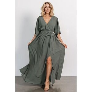 Baltic Born NWOT Kia Kimono Maxi Dress In Dark Sage Green Women's XL